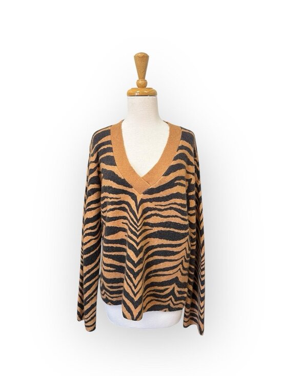 Rails Sweaters - Rails Eleanor Sweater Size S Small Brown Tiger Stripe